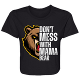 WHITE MAMA BEAR FLOWY CROPPED TEE