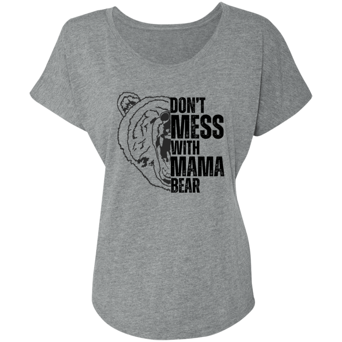 BLACK MAMA BEAR TRIBLEND DOLMAN SLEEVE
