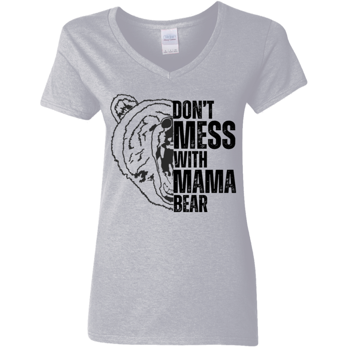 BLACK MAMA BEAR V-NECK T-SHIRT
