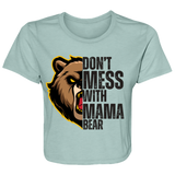 BLACK MAMA BEAR FLOWY CROPPED TEE