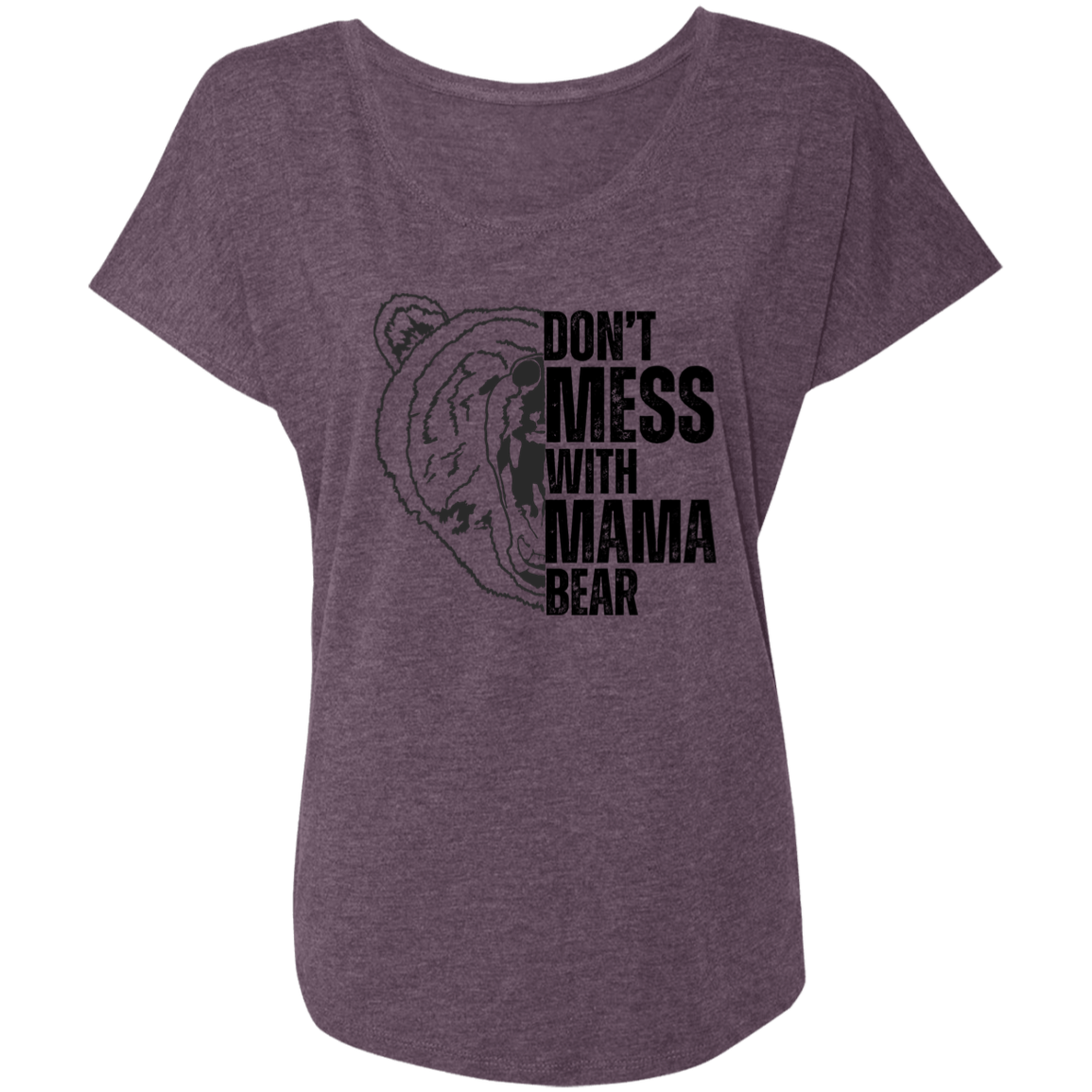 BLACK MAMA BEAR TRIBLEND DOLMAN SLEEVE