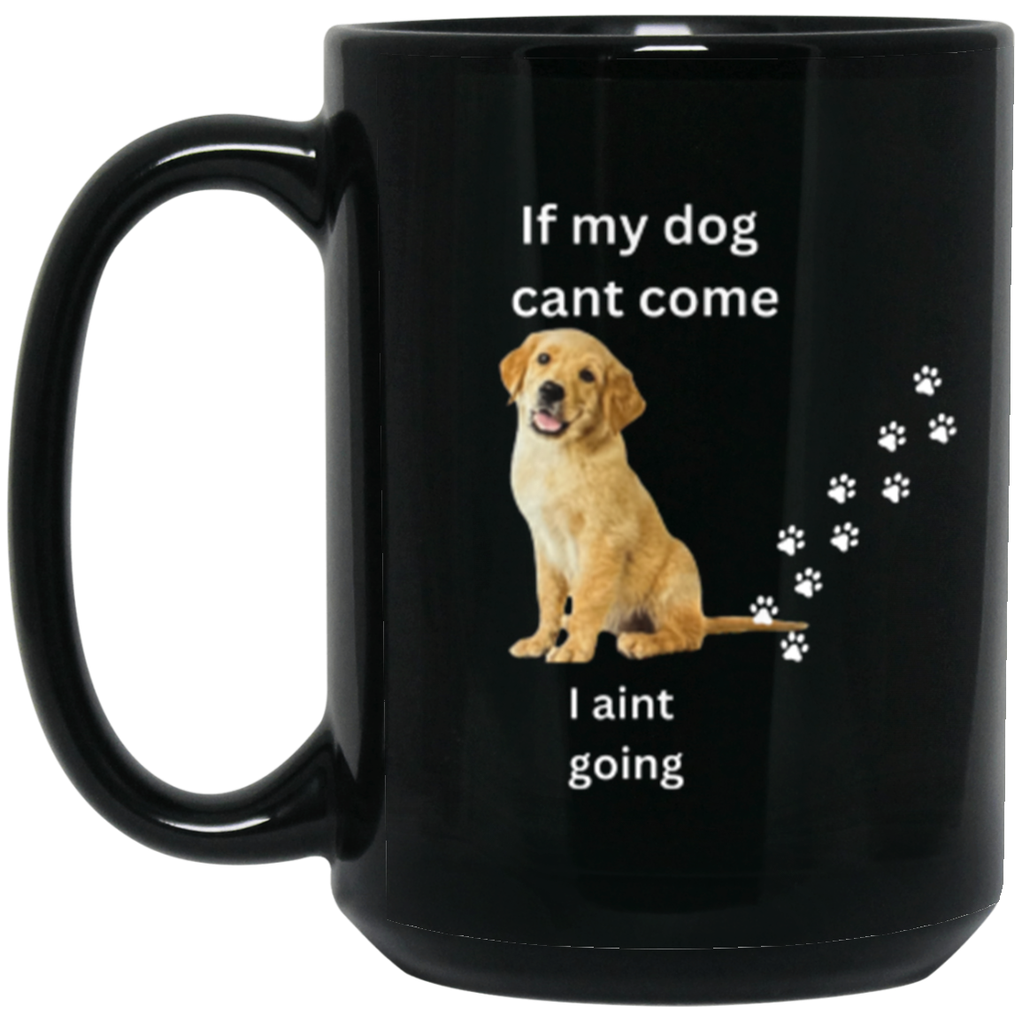 DOUBLE SIDED BLACK DOG  MUG 15oz