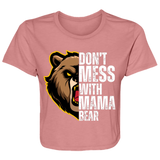 WHITE MAMA BEAR FLOWY CROPPED TEE