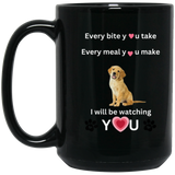 ONE SIDED BLACK MUG DOG LOVER 150z
