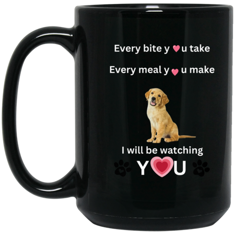 ONE SIDED BLACK MUG DOG LOVER 150z