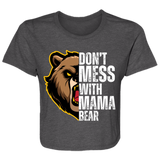 WHITE MAMA BEAR FLOWY CROPPED TEE
