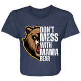 WHITE MAMA BEAR FLOWY CROPPED TEE