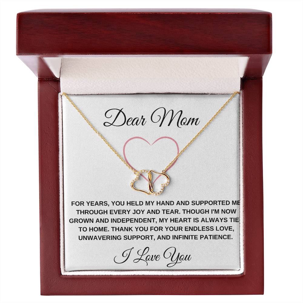 WHITE DEAR MOM I LOVE YOU NECKLACE